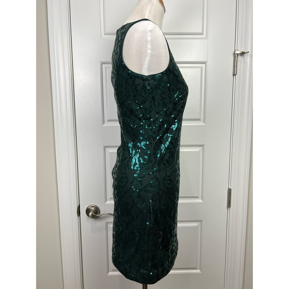 New Vince Camuto 2 Sequins Emerald Green Shift Mi… - image 7
